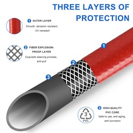 4FT Rubber Washing Machine Hoses Burst Proof Water Supply Lines for Hot and Cold Water Washer Hoses (2 Pack)