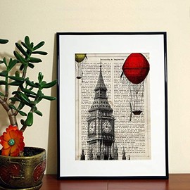 Nacnic London Poster Big Ben Vintage Maps Poster Various Colourful Pictures Without Frame A4 Size