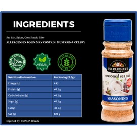 Ina Paarman | Seasoned Sea Salt Seasoning | 200ml | Award Winning | All​ Purpose | Natural Ingredients | Touch of Black Pepper | Cooking | Spice | Delicious Flavour | Sea Salt Seasoning