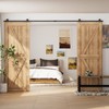 CCJH 6FT Sliding Track Double Barn Door Hardware Kit,Heavy Duty,T-Shaped