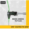 Lexco Cable 1167332CCNG 250' Spool of 3/32" Neon Green PVC