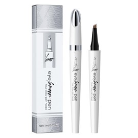 Liquid Eyebrow Pencil - Tattoo Eyebrow Pen with Fork-Tips Long-lasting Waterproof Eyebrow Pen and Smudgeproof Brow Pen for Naturally Defined Eyebrows (04# Black)