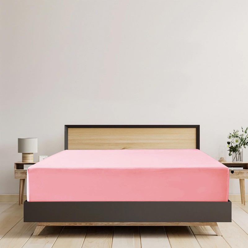 EV DEKOR® MF003 Extra Deep Fitted Sheet Double, Blush -
