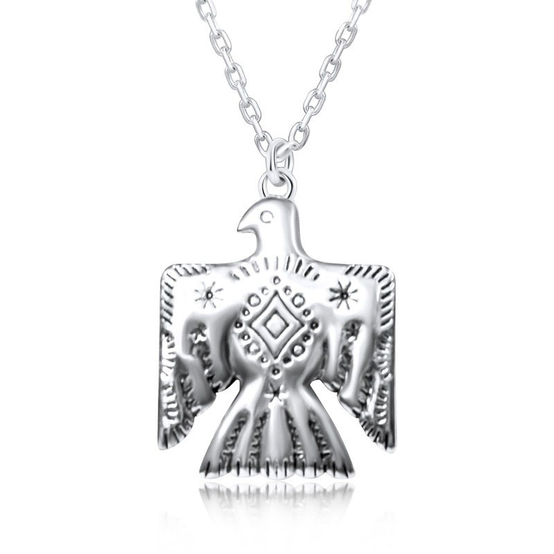 Collar de plata de ley 925 Thunderbird - Colgante simbólico