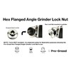 Pro-Graad 5/8-11 Angle Grinder Flange Nut, Hex Flanged Replacement Lock