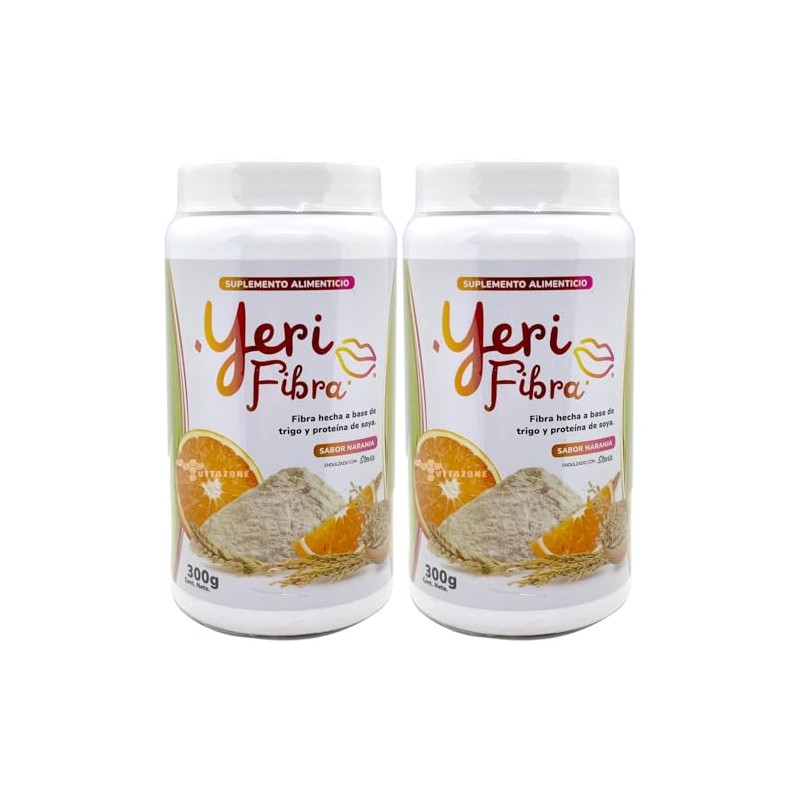 Yeri fibra sabor Naranja 2 botes con 300 gr cada