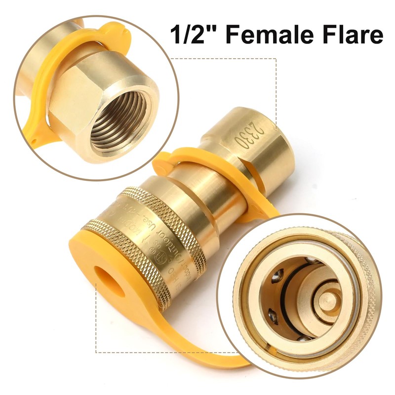 ZUDKSUY 1/2" Gas Quick Connect Kit, LP Gas Quick Connect