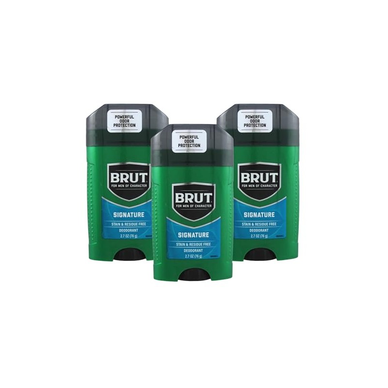 Brut Deodorant 2.25oz Oval Solid Classic Scent (3 Pack)