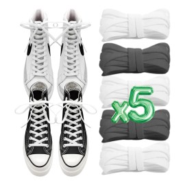 Agujetas Planas Elásticas Blancas Para Tenis Y Botas 5 Pares