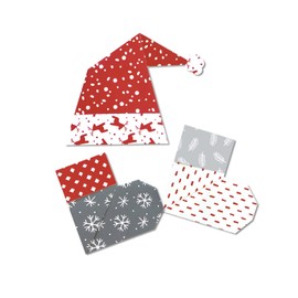 Ursus Nordic Christmas 38075599F Folding Sheets Approx. 15 x 15 cm 120 Sheets Square Folding Paper with 10 Different Christmas Motifs, Printed on Both Sides, Colourful