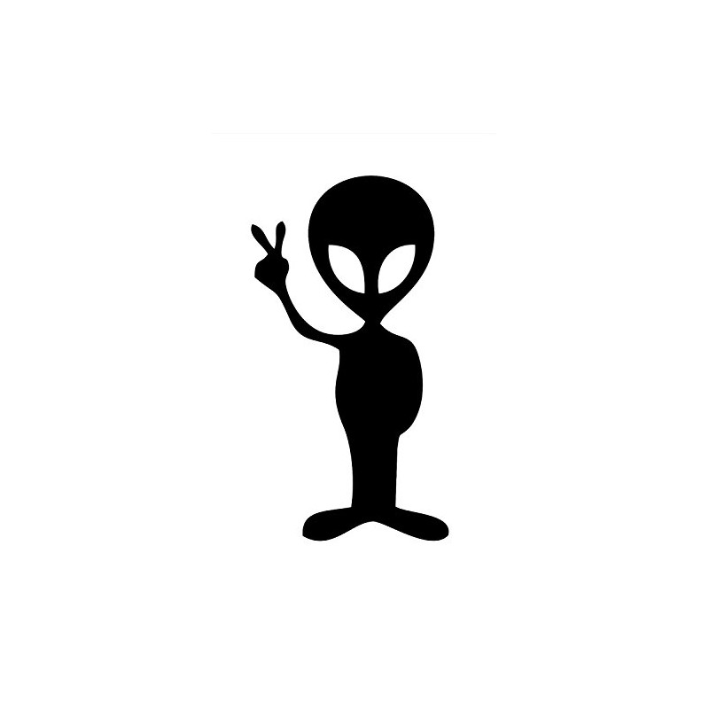 STICKER DAD Alien Peace Sign Vinyl Decal - Size:7", Color: