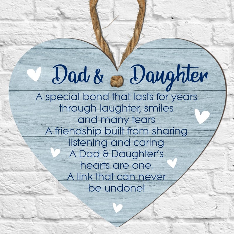 Laser Cut Father's Day Heart Plaque - Celebrate Dad &