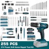 Tool Kit with 21V Cordless Drill - Sundpey 255-PCs Portable