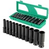 Uaoaii Professional Socket Set Wrench Kit, 11-Piece Metric 10-11-12-13-14-16-17-19-21-22-24mm, High-Torque