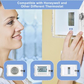 Thermostatic Protection, Thermostat Guard Universal Thermostat Lock Box with Key Acrylic Transparent Thermostat Locker for Use in Homes, Offices, 18.5 x 12 x 5.7 cm