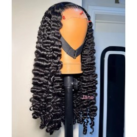 10-30 Inch Raw Deep Wave Cambodian Human Lace Closure Wigs Virgin Burmese Kinky Curly HD Full Lace Frontal Wig With Baby Hairstyle: 1 wig Italy curly, color: Natural black, stretched length: 10 inches, Lace Size: HD 5*5 closure wig 180% density