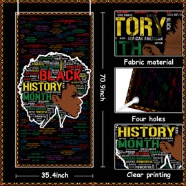 MEHOFOND Black History Month Door Cover Decorations African American History Month Black Girl Banner Party Supplies Photography Background for Indoor Outdoor Black History Month Home Door Banner Party Supplies
