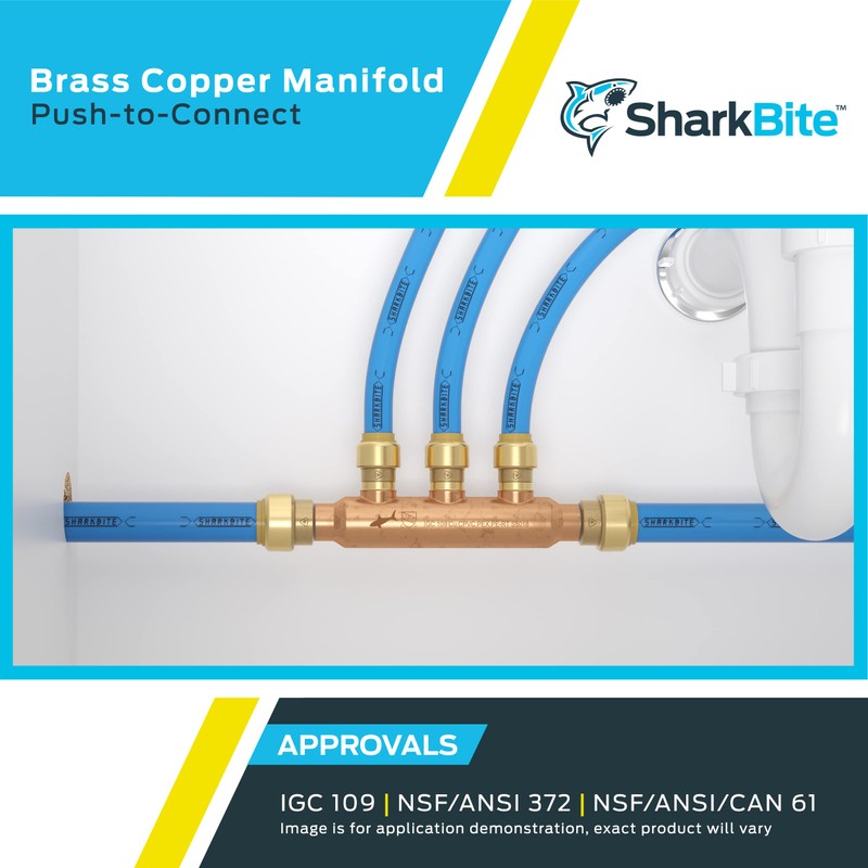 SharkBite 3/4 Inch x 1/2 Inch Outlet 3 Port Closed