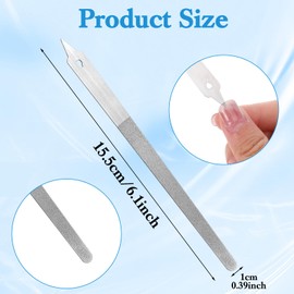 Kifmurase 8 Pcs Diamond Deb Nail Files with Sharp Pointed Tip, Double Sided Metal Nails File for Natural Nails, Stainless Steel Nail Dresser Buffering Files Tools for Salon Home Manicure Pedicure