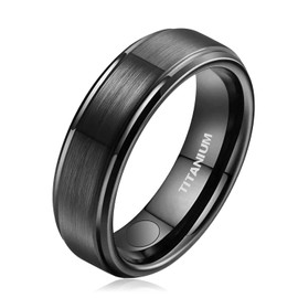 JEROOT Titanium Magnetic Rings, Magnetic Ring Men Women, Magnetic Rings for Men Women Therapeutic Magnetic Ring Polished Lifestyle Ring Strong Magnet (3500 Gauss), Titanium