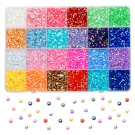 Liiouer 3mm Colorful Rainbow Rhinestones for Crafting, Resin Colored Rhinestones for Shoes Clothes, 24 Multicolor Rhinestones Bulk Jelly Rhinestones Flatback Set + b7000 Glue Clear with Precision Tip