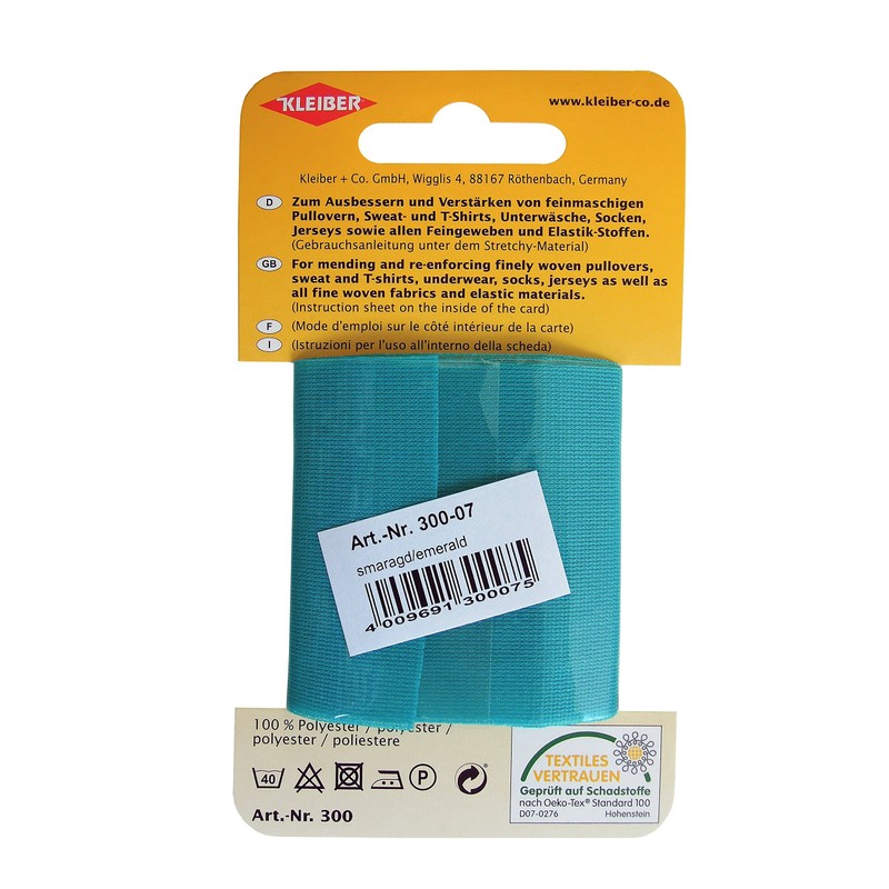 Kleiber Iron On Elasticated Clothing Repair Tape, 40cm x 6cm,