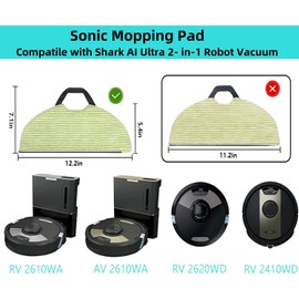Gekrpro 6Pack RV2610WA Vacuum Mop Replacement Pads for Shark AV2610WA RV2610WA RV2620WD RV2401WD RV2610WFUS AI Ultra 2- in-1 Robot Vacuum
