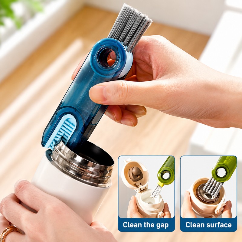 3-in-1 Cup Cleaning Brush for Lids & Gaps – Rotating