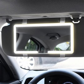 SEALIGHT Car Sun Visor Makeup Mirror with Light, LED Touch Screen Adjustable Brightness Auto interior Makeup HD Mirror, Rechargeable Vanity Mirror, Car Interior Accessories, Gift for Girls, Mums, Girlfriend - quantity: pro
