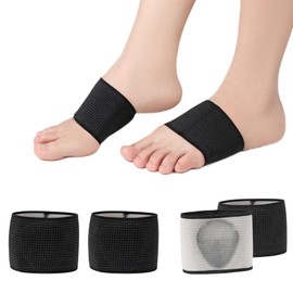 Lilbitty 1 Paar Plantarfasziitis, Schmerzbandage für Fußgewölbe, verstellbare Kompressions-Einsätze, orthopädische Einsätze für Plattfüße, Senkfuß, Hochgewölbe,Schwarz