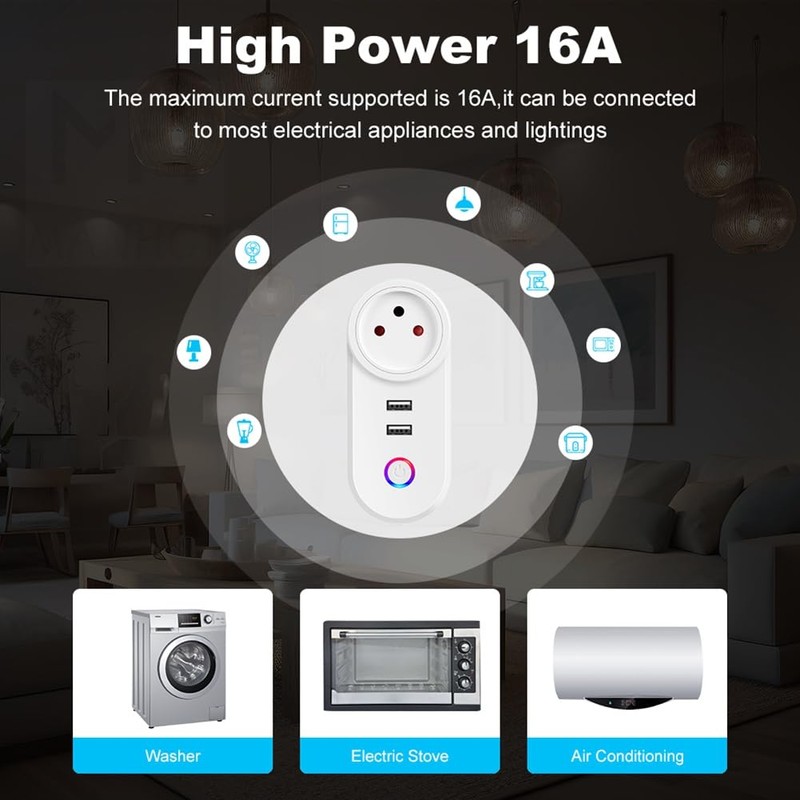 Byttlerom Israel Plug Tuya Smart Home 16A WiFi Smart Plug