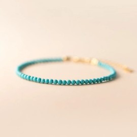 For Women Dainty Minimalist Turquoise Bracelet Delicate Elegant Healing Gemstone Gift
