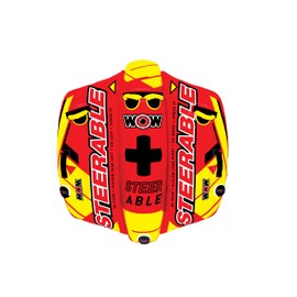 WOW World of Watersports Take Control of the Ride 1 or 2 Person Inflatable Steerable Tube For Boating, 19-1090