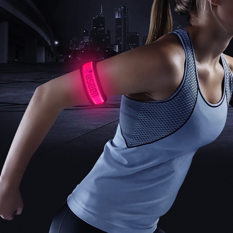 BSEEN LED Armbands for Running, 2 Pack Sports Saftey Reflective
