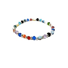 Sospiri Venezia Girls Murano Glass Bead Bracelet Colourful Bracelet Perfect Special Gift Idea Made in Italy, 10 cm, Glass