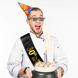 SKJIAYEE 30th Birthday King Sash with Gold Foil - Soft Satin Black 30th Birthday Sash for Men 30th Fabulous Bday Party, Great for Men 30 Bday Gifts Ideas, Large Enough Size (35.4x3.74 inch)