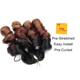 French Curly Braiding Hair 14 Inch 8Pack/lot Loose Wavy Spiral Curl Braids Crochet Hair Deep Wave Synthetic Extensions Pre Stretched Bouncy (1B/33/30#)