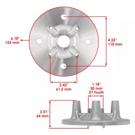 Caltric Front Wheel Axle Hub w/ Bearing Kit fits Yamaha RHINO 700 YXR700F 4X4 2008- 2013