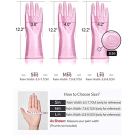 Alimat PluS 2 Pack Reusable Cleaning Gloves Latex Free, Dishwashing Gloves with Cotton Flock Liner and Embossed Palm, Waterproof Household Gloves for Laundry, Gardening (Medium)