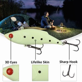 OROOTL Light Wobbler Bait Box Fishing Lure Set Jerkbait with Treble Hooks Night Fishing Bait Swimbait for Zander Fishing