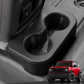 Mabett Upgrade Removable Rear Dual Cup Holder for Ford Bronco 2021 2022 2023 2024 2/4 Door Bronco Accessories（Not for 2025