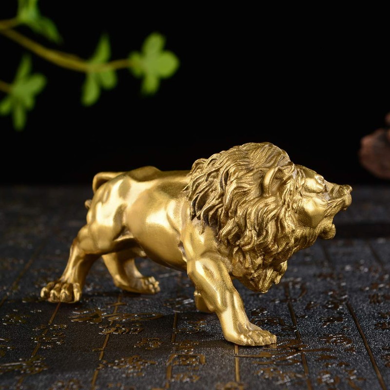 DOUKI YA Feng Shui Goods Lion Copper Lion Leo Amulet