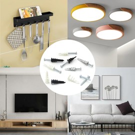 FGXY 200pcs Hollow Wall Fixings, Plasterboard Fixings, Wall Anchor, Screws Anchors Plugs Assortment Set, Hollow Wall Anchor Kits, Used For Fixing Curtain, Mural, Wall Cabinet, Lamp, Shelf, TV, Etc