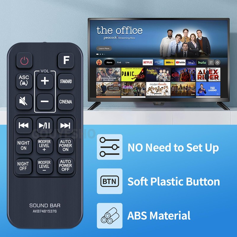 Replacement Remote Control AKB74815376 for LG Soundbar Speaker System SJ3