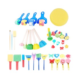 Jeanoko Sello de esponja, completo y cómodo, 30 piezas de esponja reutilizable para pintura artística, coordinación ojo-mano para el hogar