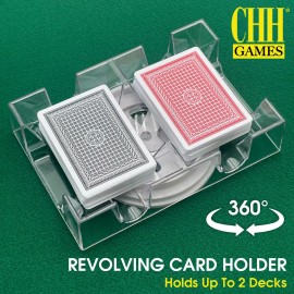 CHH Dual Deck Revolving Card Holder - 360 Degree Playing Card Holder For K