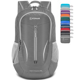 ZOMAKE Outdoor Backpack, Folding Backpack, Waterproof, 6.5 gal (25 L), Small, Ultra Lightweight, Backpack, Attack Zack, Daypack, Mountain Climbing, Camping, Travel, Sports, Running, Bicycle, Gym,