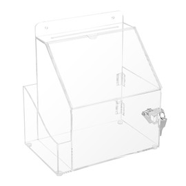 SUMTree Clear Acrylic Mountable Donation Box with Lock and Sign Holder - Lockable Charity Box for Promotions Suggestionsand More
