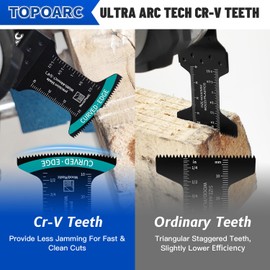 TOPOARC TOPOARC 60 PCS Oscillating Tool Blade Professional Curved Edge Multitool Blades Titanium Oscillating Saw Blades Quick Release Saw Blades Kits Compatible with Dewalt Milwaukee Rockwell Fein Makita