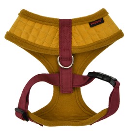 Puppia Irvin Dog Harness Over-The-Head Warm Winter Diamond Pattern Adjustable Chest for Small and Medium Dog, Mustard, Large